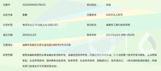 成都市投资宝金融数据服务有限责任公司